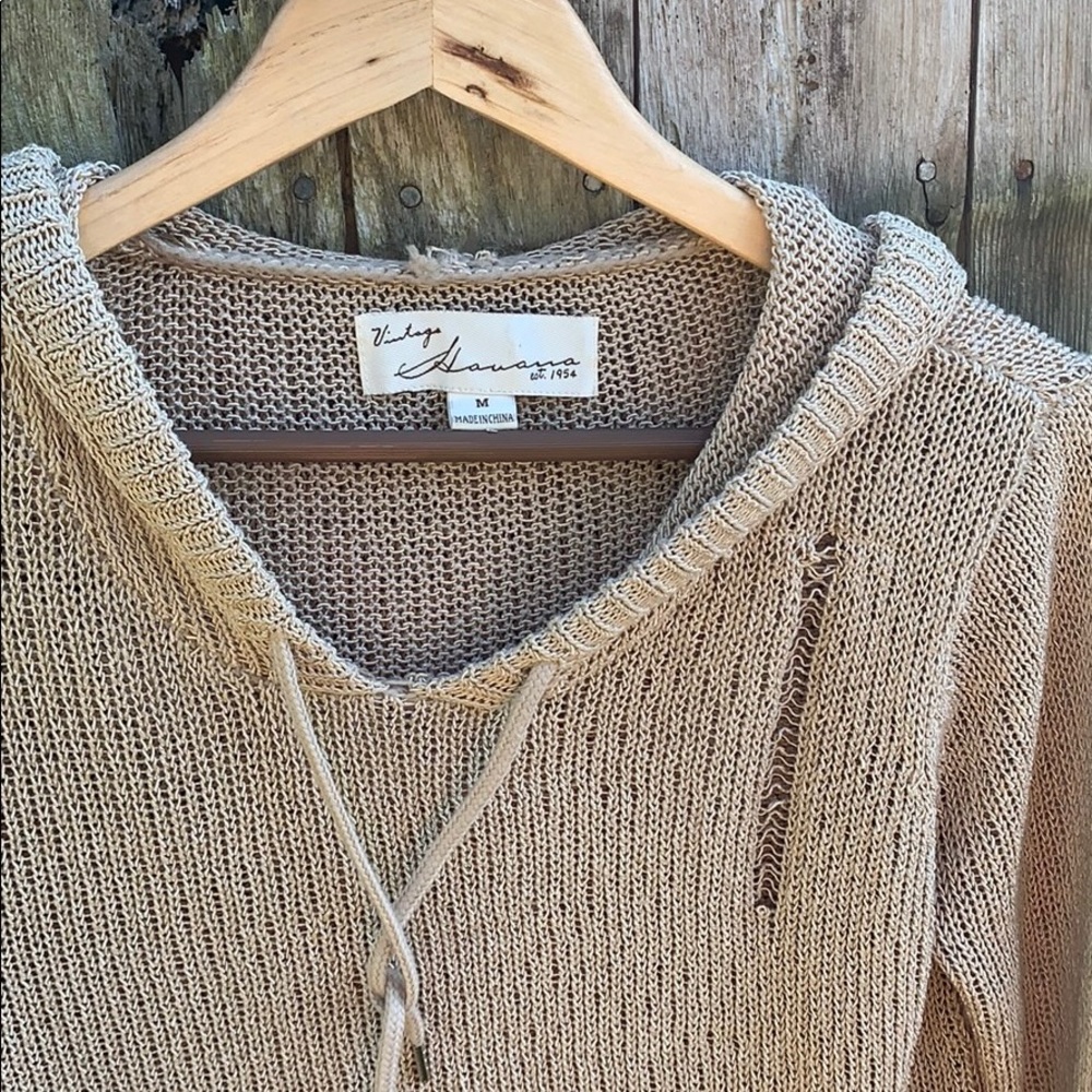VINTAGE HAVANA | Ditressed Open Knit Hoodie - Picture 8 of 11